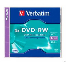 DVD-RW Verbatim 4.7 GB 4x 43285 J. Case DVD-RW Verbatim 4.7 GB 4x 43285 J. Case