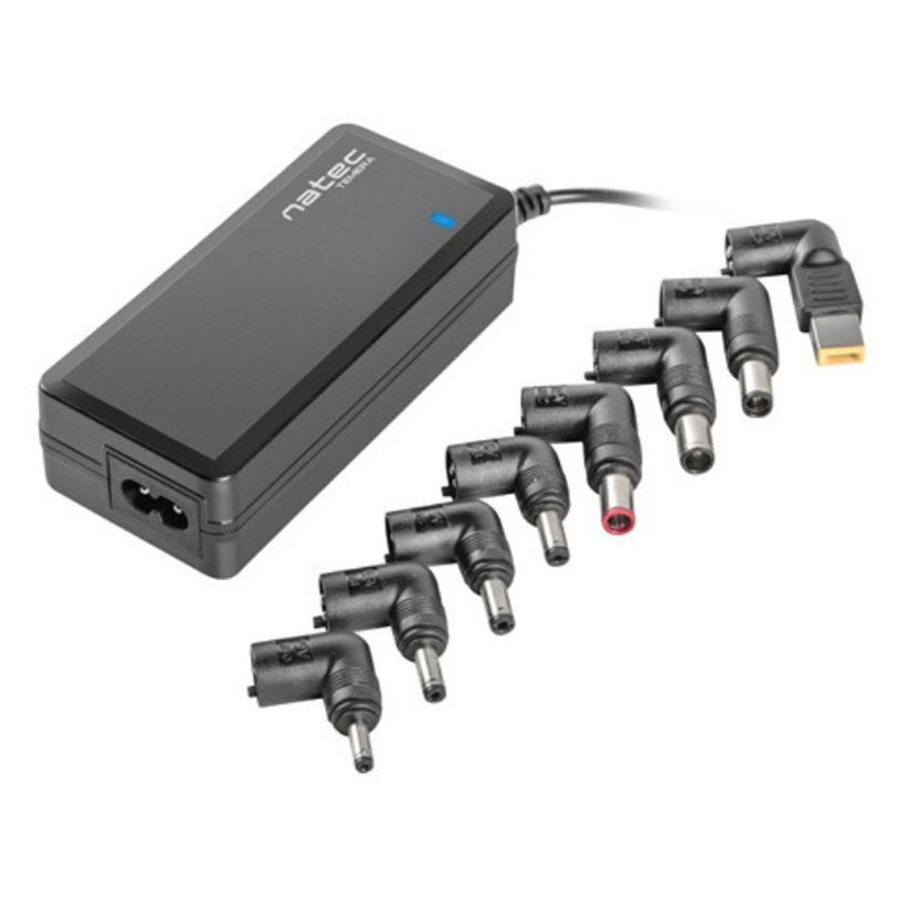 Charging adaptor for laptop NATEC TEMERA 70 NZU-1561 up to 65W, different tips Charging adaptor for laptop NATEC TEMERA 70 NZU-1561 up to 65W, different tips