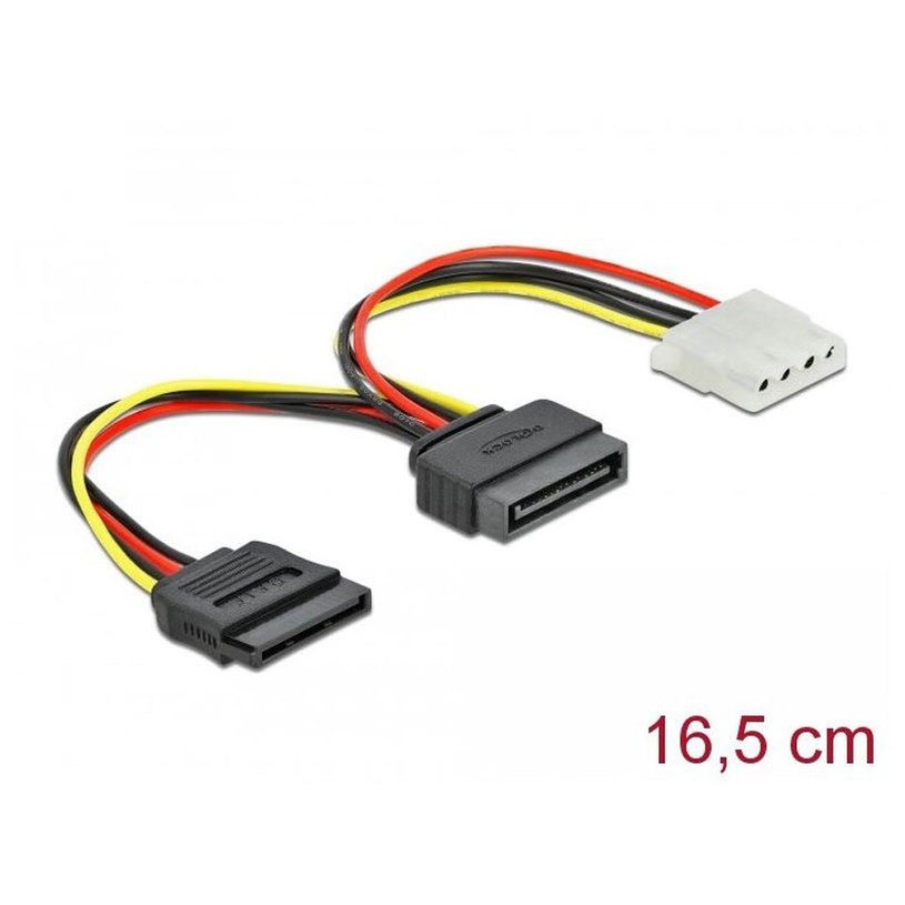 Cable DELOCK SATA 15 PIN/М TO 4PIN-15PIN/F Cable DELOCK SATA 15 PIN/М TO 4PIN-15PIN/F