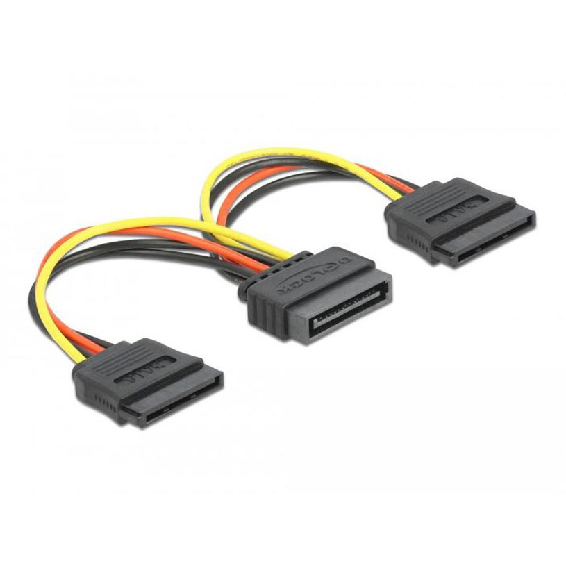 Кабел DELOCK SATA 15PIN TO 2X SATA 60105 Кабел DELOCK SATA 15PIN TO 2X SATA 60105
