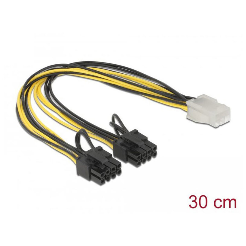 Кабел DELOCK PCIE 6PIN/F TO 2X8PIN/M 83433 Кабел DELOCK PCIE 6PIN/F TO 2X8PIN/M 83433