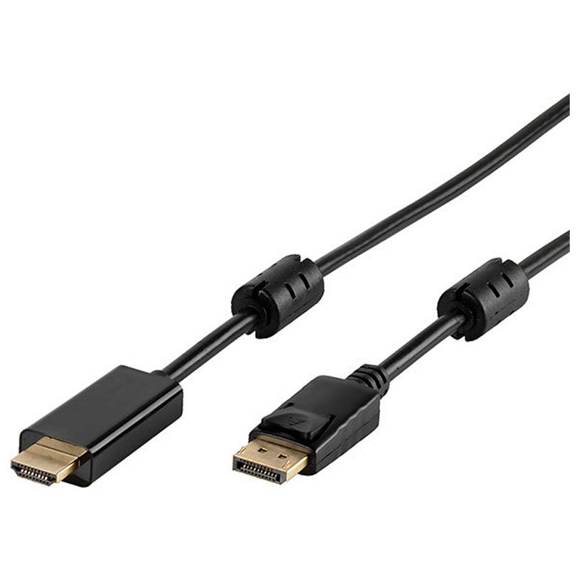 Кабел от източник с DisplayPort VIVANCO към приемник с HDMI DisplayPort to HDMI 1.8m 45343 работи само в тази посока Кабел от източник с DisplayPort VIVANCO към приемник с HDMI DisplayPort to HDMI 1.8m 45343 работи само в тази посока