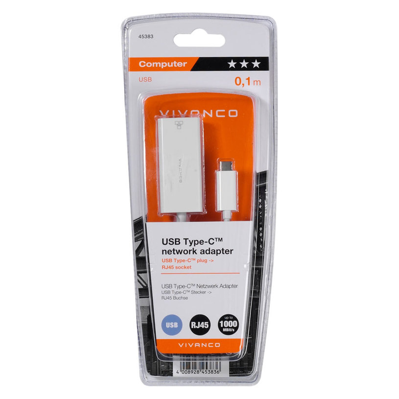 АДАПТЕР VIVANCO USB Type C -> LAN 45383 АДАПТЕР VIVANCO USB Type C -> LAN 45383