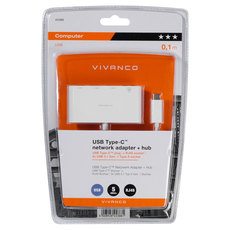 USB HUB VIVANCO USB C->LAN+3x USB 45388 USB HUB VIVANCO USB C->LAN+3x USB 45388
