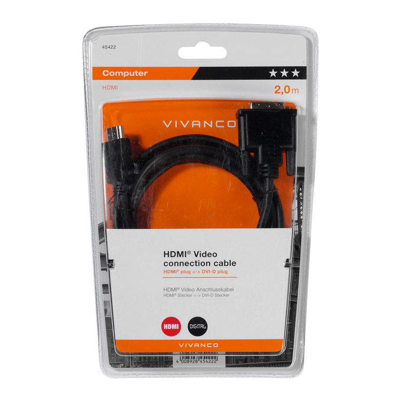 Cable VIVANCO HDMIDVI-D 2 m 45422 Cable VIVANCO HDMIDVI-D 2 m 45422