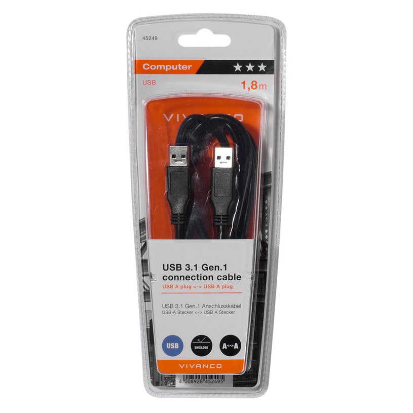 Cable VIVANCO USB 3.1-A - 3.1A 45249 1.8 m Cable VIVANCO USB 3.1-A - 3.1A 45249 1.8 m