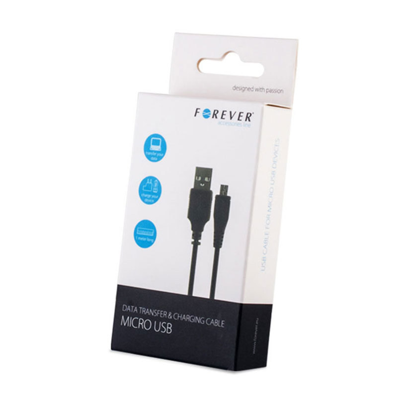 КАБЕЛ FOREVER USB-A - MICRO-USB BLACK КАБЕЛ FOREVER USB-A - MICRO-USB BLACK