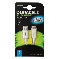 КАБЕЛ DURACELL USB 3.0-TYPE-C 1M USB5031 КАБЕЛ DURACELL USB 3.0-TYPE-C 1M USB5031
