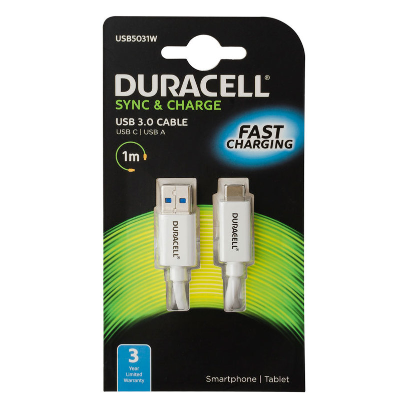 DURACELL КАБЕЛ USB 3.0-TYPE-C 1M USB5031