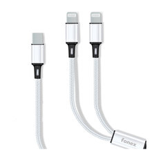 КАБЕЛ FONEX USB-C 2x LIGHTNING 20W 1m WH КАБЕЛ FONEX USB-C 2x LIGHTNING 20W 1m WH