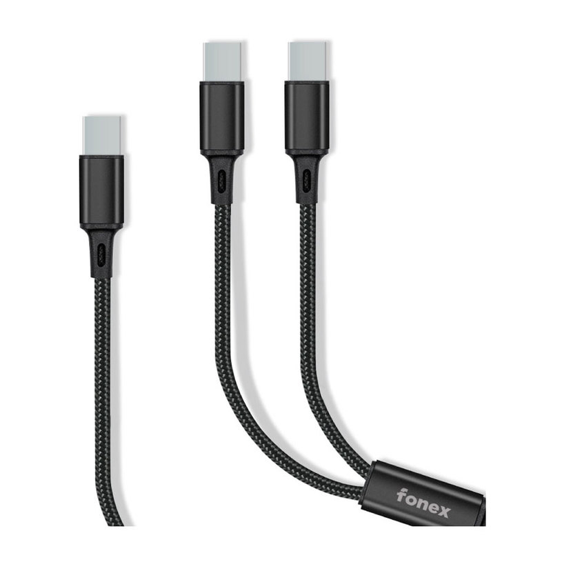 КАБЕЛ FONEX USB-C 2x USB-C 20W 1m BLACK КАБЕЛ FONEX USB-C 2x USB-C 20W 1m BLACK