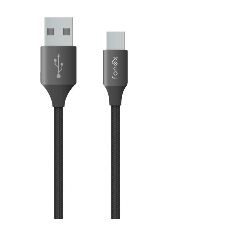 КАБЕЛ FONEX USB-A TYPE-C 12W 1m BLACK КАБЕЛ FONEX USB-A TYPE-C 12W 1m BLACK
