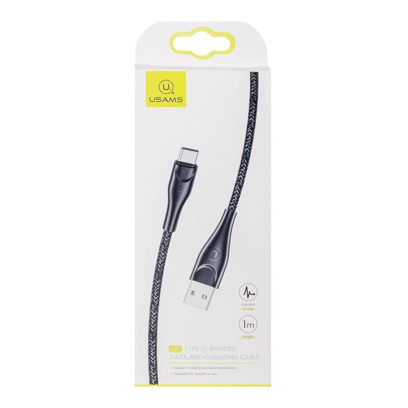 КАБЕЛ USAMS TYPE-C 1M SJ392USB01 BLACK КАБЕЛ USAMS TYPE-C 1M SJ392USB01 BLACK