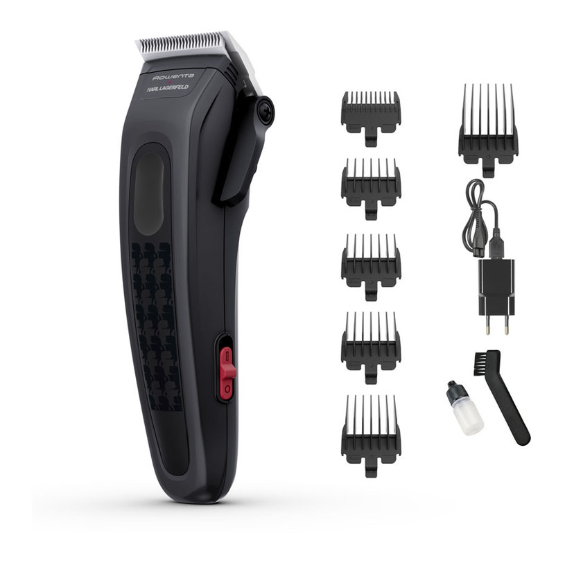 Машинка за подстригване ROWENTA x KARL LAGERFELD TN152LF0 PERFECT LINE ЧЕРЕН, БРОЙ ГРЕБЕНИ 6, РАБОТА НА БАТЕРИЯ Машинка за подстригване ROWENTA x KARL LAGERFELD TN152LF0 PERFECT LINE ЧЕРЕН, БРОЙ ГРЕБЕНИ 6, РАБОТА НА БАТЕРИЯ