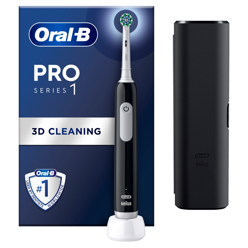 Електрическа четка за зъби ORAL B PRO 1 BLACK+TC 6/8/6 Електрическа четка за зъби ORAL B PRO 1 BLACK+TC 6/8/6