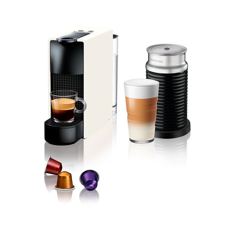 Кафемашина с капсули NESPRESSO ESSENZA WH+AEROCCINO3 19.00 bar, 600.00 ml, БЯЛ Кафемашина с капсули NESPRESSO ESSENZA WH+AEROCCINO3 19.00 bar, 600.00 ml, БЯЛ
