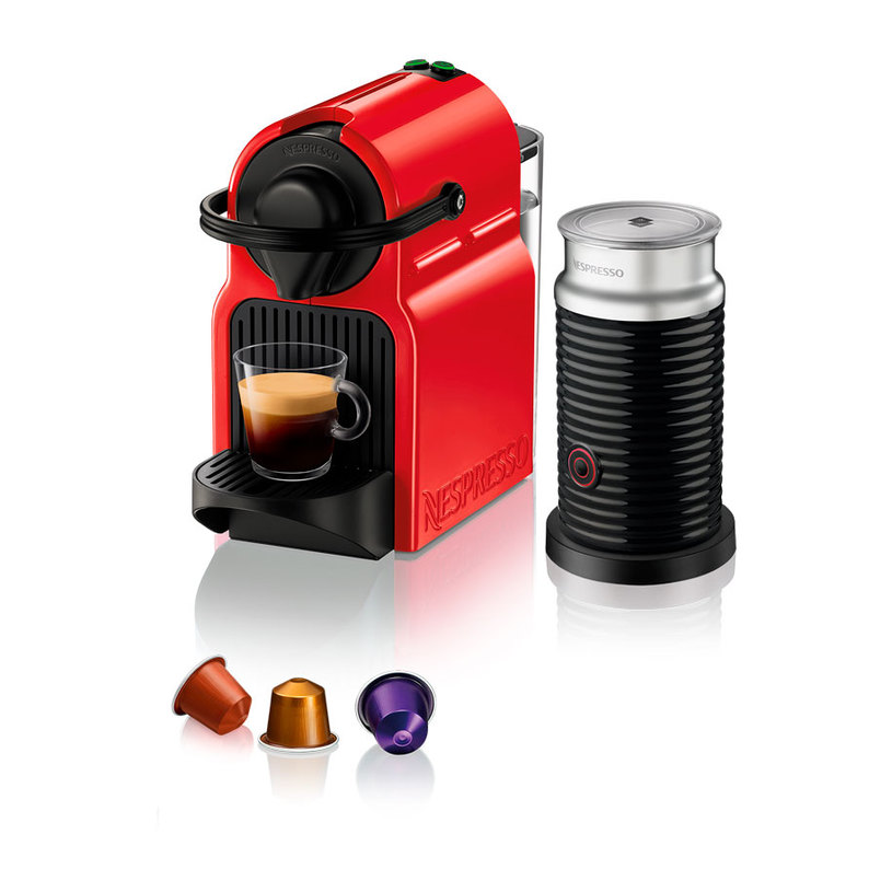 Coffee maker with capsules NESPRESSO INISSIA RED+AEROCCINO 19.00 bar, 700.00 ml, ЧЕРВЕН Coffee maker with capsules NESPRESSO INISSIA RED+AEROCCINO 19.00 bar, 700.00 ml, ЧЕРВЕН