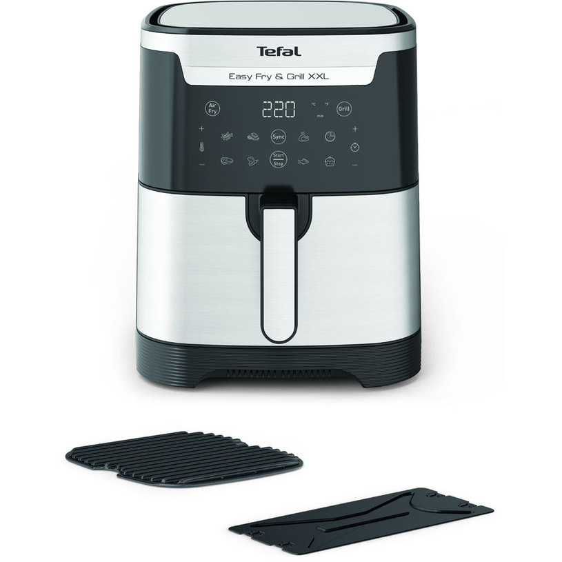 Уред за здравословно готвене с горещ въздух TEFAL EASY FRY & GRILL XXL EY801D15 2 в 1, 8 ПРОГРАМИ, 2 KG 6.50 L, СИВ/ЧЕРЕН Уред за здравословно готвене с горещ въздух TEFAL EASY FRY & GRILL XXL EY801D15 2 в 1, 8 ПРОГРАМИ, 2 KG 6.50 L, СИВ/ЧЕРЕН