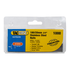 NAILS FOR STAPLER 180/20 MM 1000 PCS TACWISE НЕРЪЖДАЕМА СТОМАНА NAILS FOR STAPLER 180/20 MM 1000 PCS TACWISE НЕРЪЖДАЕМА СТОМАНА