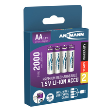 БАТЕРИИ ANSMANN 5434 2000MAH USB-C 4БР БАТЕРИИ ANSMANN 5434 2000MAH USB-C 4БР