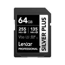 Memory card LEXAR PRO SILVER PLUS 64GB 205MB V30 Memory card LEXAR PRO SILVER PLUS 64GB 205MB V30