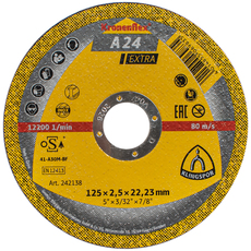 ДИСК ЗА РЯЗАНЕ НА МЕТАЛ KLINGSPOR 125x2.5x22.23 ДИСК ЗА РЯЗАНЕ НА МЕТАЛ KLINGSPOR 125x2.5x22.23