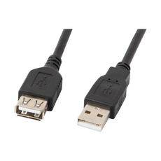 КАБЕЛ LANBERG USB-A M/F V2.0 1.8M BLACK
