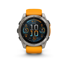 Smart watch GARMIN FENIX 8 AMOLED SAPPHIRE TITAN Orange Silic.Band 010-02905-11 51 MM, GPS, WLAN, HEART RATE MONITOR, SPO2 Smart watch GARMIN FENIX 8 AMOLED SAPPHIRE TITAN Orange Silic.Band 010-02905-11 51 MM, GPS, WLAN, HEART RATE MONITOR, SPO2