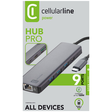 HUB STARTER USB-C 9 ПОРТА 100W СИВ HUB STARTER USB-C 9 ПОРТА 100W СИВ