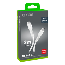Cable SBS USB-C 2.0 240W 3M 47785 WHITE Cable SBS USB-C 2.0 240W 3M 47785 WHITE