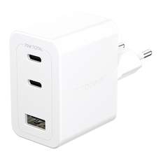 ЗАРЯДНО 220V EMPOWER 70W 2xUSB-C+A WH ЗАРЯДНО 220V EMPOWER 70W 2xUSB-C+A WH