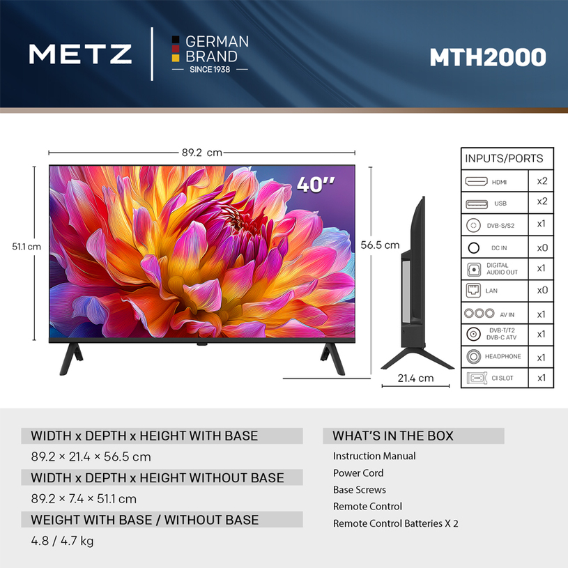 Full HD detail across 40 inches