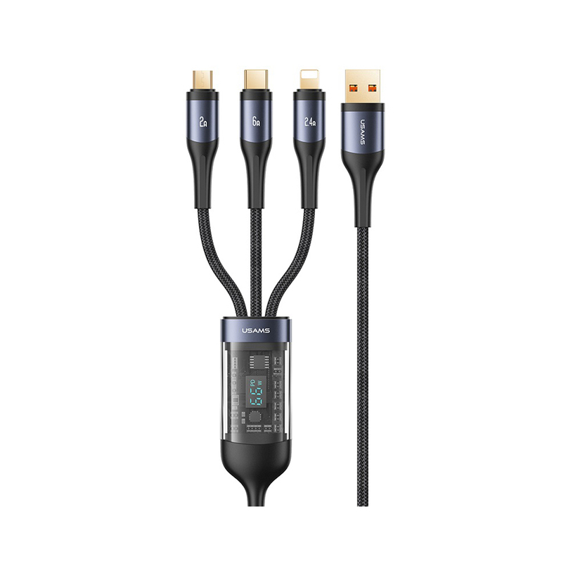 КАБЕЛ USAMS 3in1 66W 1.2M U83 SJ582USB01 КАБЕЛ USAMS 3in1 66W 1.2M U83 SJ582USB01