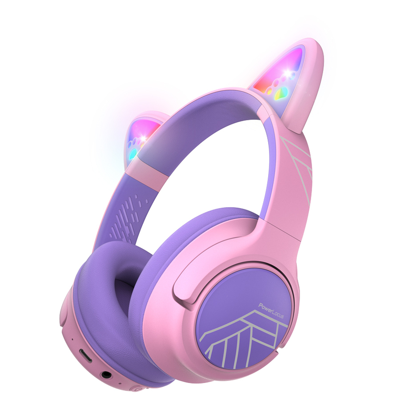 Стерео слушалки POWERLOCUS BOBO CAT KIDS PINK/PUR Стерео слушалки POWERLOCUS BOBO CAT KIDS PINK/PUR