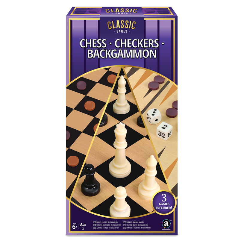 AMBASSADOR 3 В 1 ИГРАЛНА ДЪСКА - CHESS, CHECKERS, BACKBOAR AMBASSADOR 3 В 1 ИГРАЛНА ДЪСКА - CHESS, CHECKERS, BACKBOAR