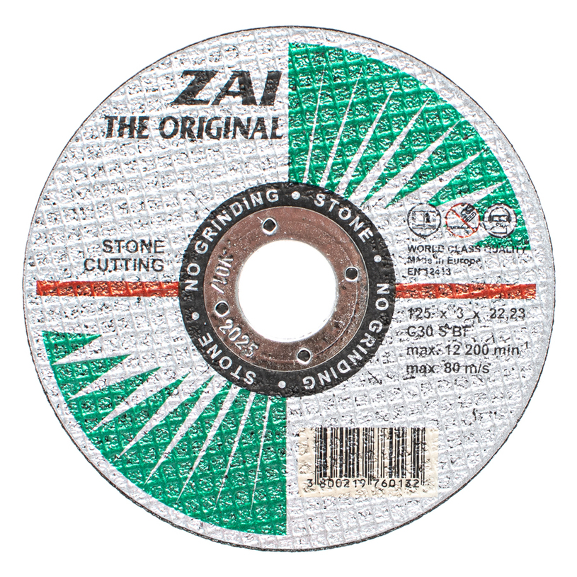 NON-METAL CUTTING DISC ZAI 125х3х22.23 NON-METAL CUTTING DISC ZAI 125х3х22.23