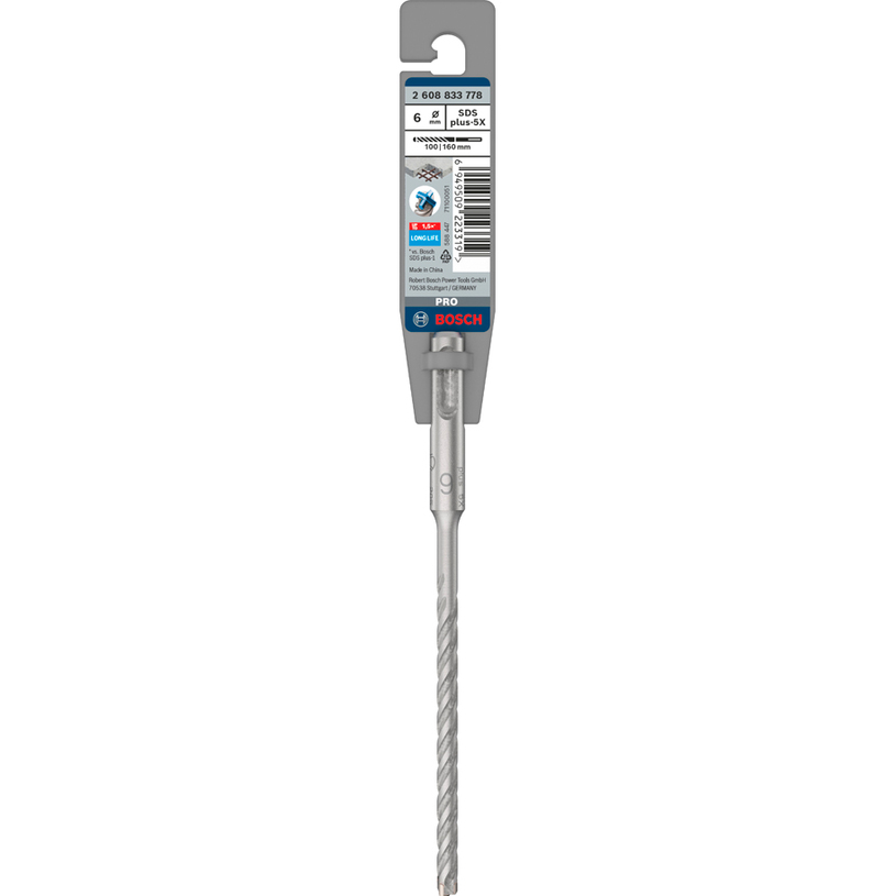 CONCRETE DRILL BIT BOSCH SDS PLUS-5X 6X100X160 CONCRETE DRILL BIT BOSCH SDS PLUS-5X 6X100X160