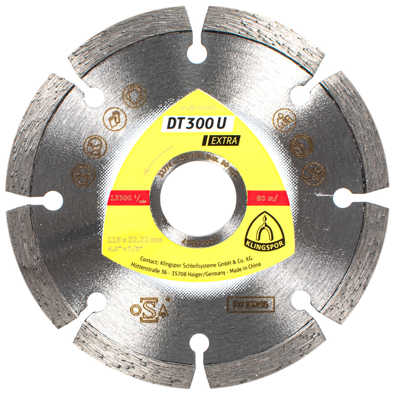 ДИАМАНТЕН ДИСК ЗА РЯЗАНЕ НА НЕМЕТАЛ KLINGSPOR 115x1.6x22.23 ДИАМАНТЕН ДИСК ЗА РЯЗАНЕ НА НЕМЕТАЛ KLINGSPOR 115x1.6x22.23