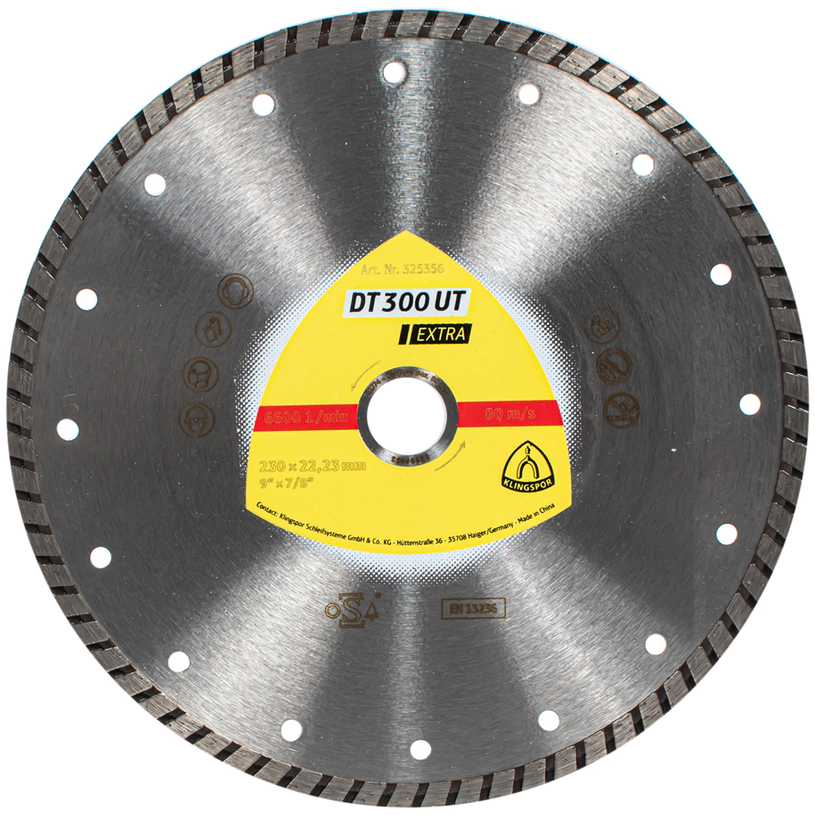 ДИАМАНТЕН ДИСК ЗА РЯЗАНЕ НА НЕМЕТАЛ KLINGSPOR TURBO 230x2.5x22.23 ДИАМАНТЕН ДИСК ЗА РЯЗАНЕ НА НЕМЕТАЛ KLINGSPOR TURBO 230x2.5x22.23