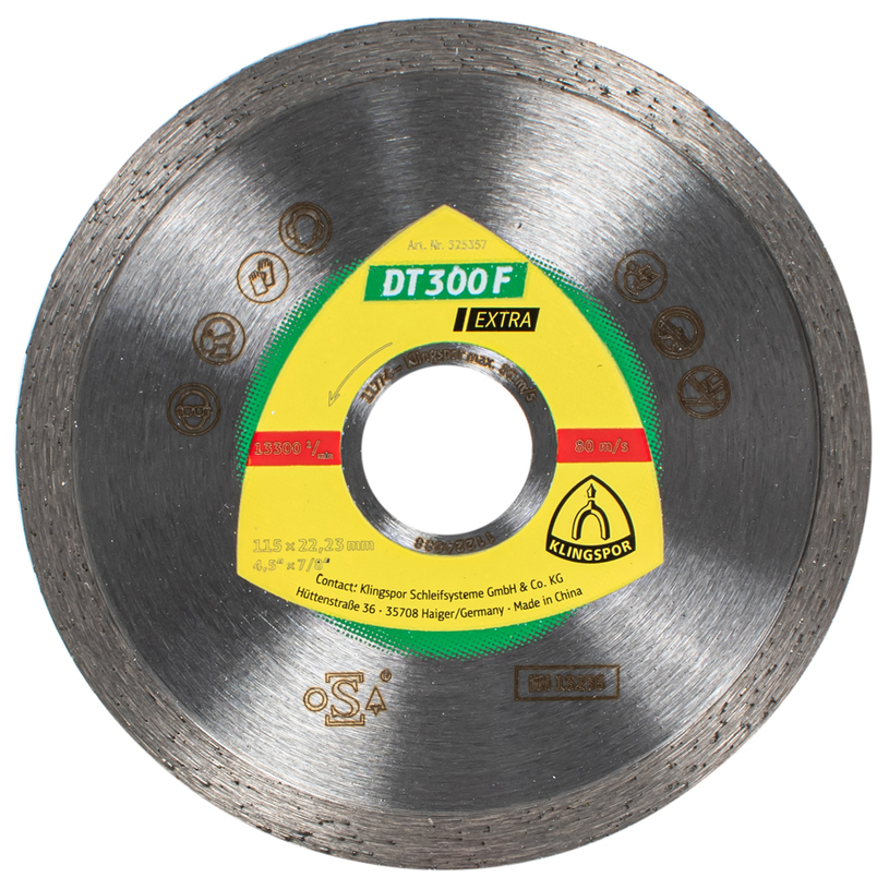 ДИАМАНТЕН ДИСК ЗА РЯЗАНЕ НА НЕМЕТАЛ KLINGSPOR 115x1.6x22.23 ДИАМАНТЕН ДИСК ЗА РЯЗАНЕ НА НЕМЕТАЛ KLINGSPOR 115x1.6x22.23