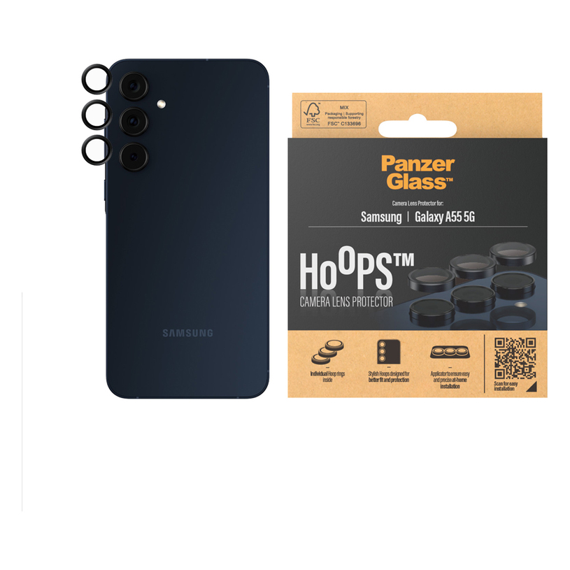 СТЪКЛО КАМ PG SAMSUNG A55 5G HOOPS BLACK СТЪКЛО КАМ PG SAMSUNG A55 5G HOOPS BLACK
