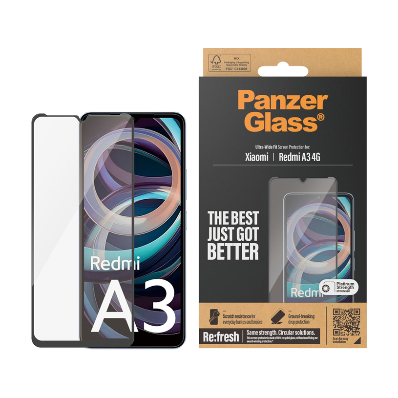 СТЪКЛО PG XIAOMI REDMI A3 4G BLACK СТЪКЛО PG XIAOMI REDMI A3 4G BLACK