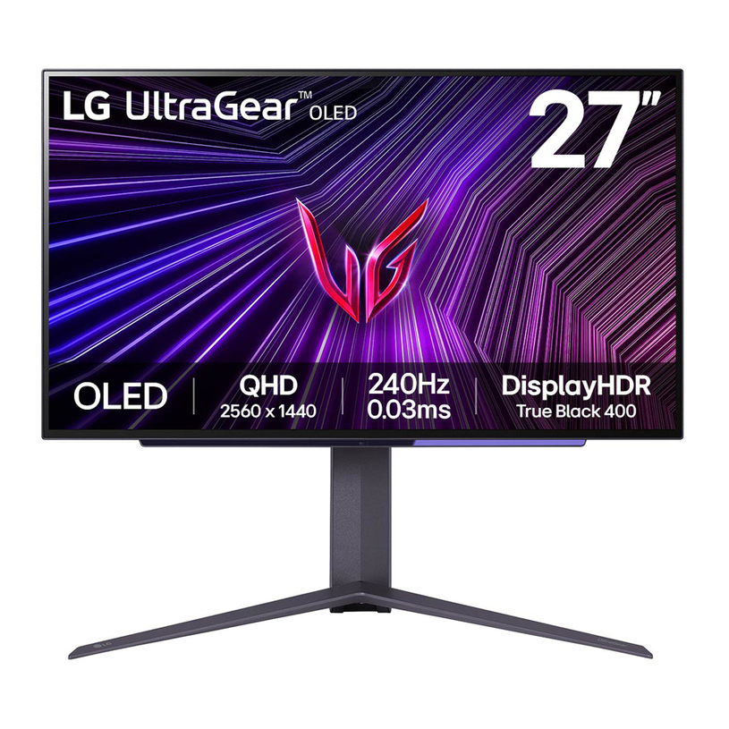Monitor LG 27GS95QE-B 0.234 мм, 178°/178°, OLED, 26.5 ", 67.3 см, 2560x1440, 240.00 Hz, 0.03 ms, HDMI, DisplayPort, ЧЕРЕН Monitor LG 27GS95QE-B 0.234 мм, 178°/178°, OLED, 26.5 ", 67.3 см, 2560x1440, 240.00 Hz, 0.03 ms, HDMI, DisplayPort, ЧЕРЕН