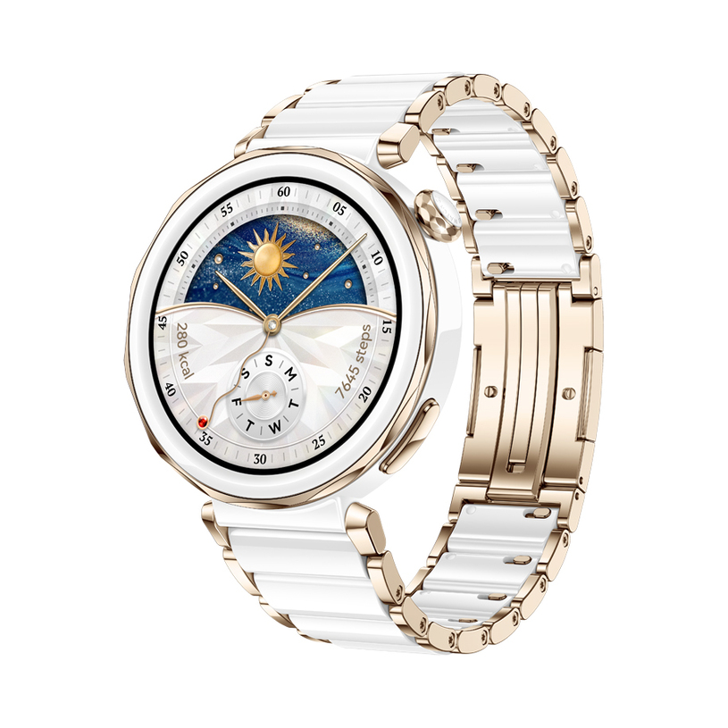 Смарт часовник HUAWEI WATCH GT 5 Pro CERAM. JNA-B29C White Ceramic Strap 42 MM, GPS, ПУЛСОМЕР, SPO2 Смарт часовник HUAWEI WATCH GT 5 Pro CERAM. JNA-B29C White Ceramic Strap 42 MM, GPS, ПУЛСОМЕР, SPO2