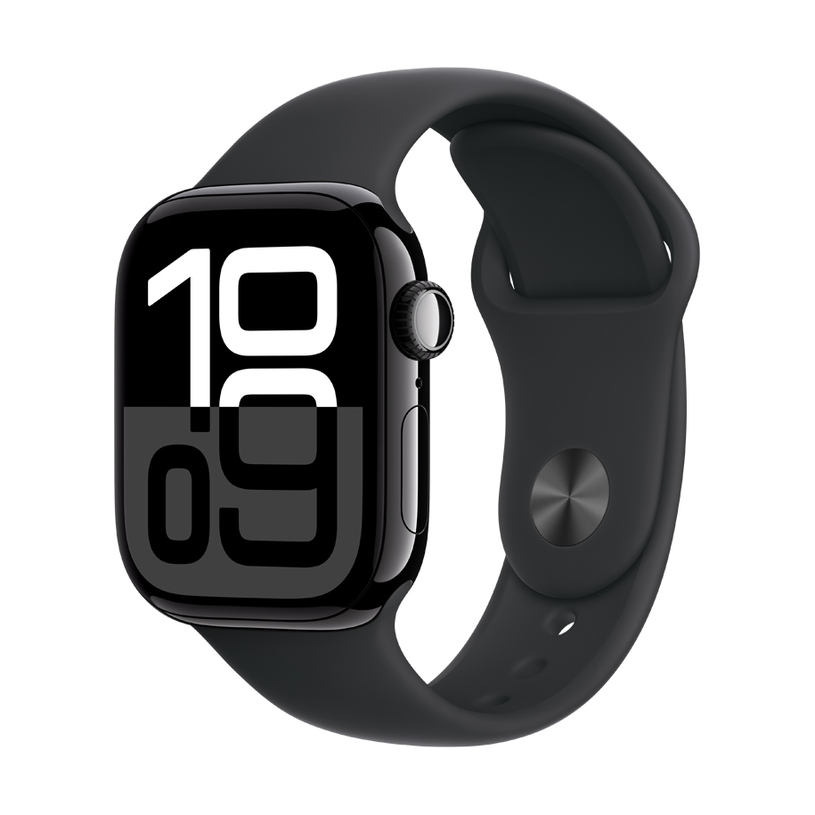 Смарт часовник APPLE WATCH S10 JET BLACK ALIMINUM CASE BLACK SPORT BAND - M/L 42 MM, GPS, WLAN, ПУЛСОМЕР, SPO2 Смарт часовник APPLE WATCH S10 JET BLACK ALIMINUM CASE BLACK SPORT BAND - M/L 42 MM, GPS, WLAN, ПУЛСОМЕР, SPO2