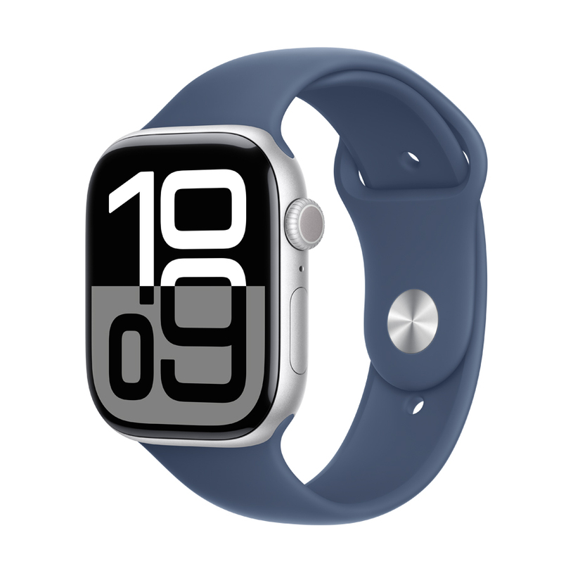 Смарт часовник APPLE WATCH S10 SILVER ALIMINUM CASE DENIM SPORT BAND - S/M 46 MM, GPS, WLAN, ПУЛСОМЕР, SPO2 Смарт часовник APPLE WATCH S10 SILVER ALIMINUM CASE DENIM SPORT BAND - S/M 46 MM, GPS, WLAN, ПУЛСОМЕР, SPO2