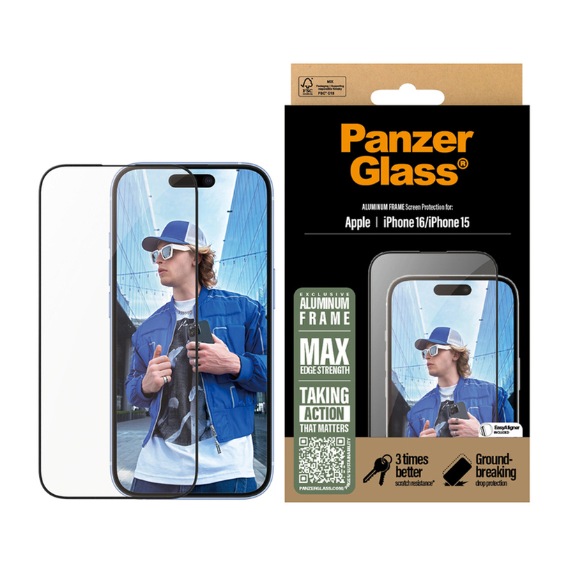СТЪКЛО PG IPHONE 16/IPHONE 15 ALU FRAME СТЪКЛО PG IPHONE 16/IPHONE 15 ALU FRAME
