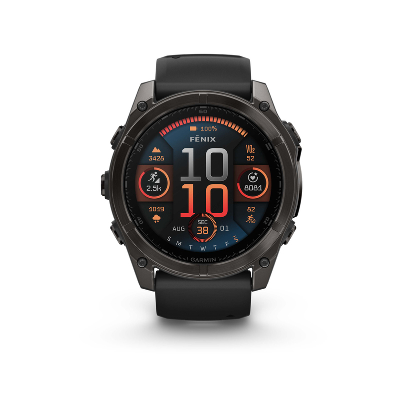 Смарт часовник GARMIN FENIX 8 AMOLED SAPPHIRE GRAY Black Silic. Band ...