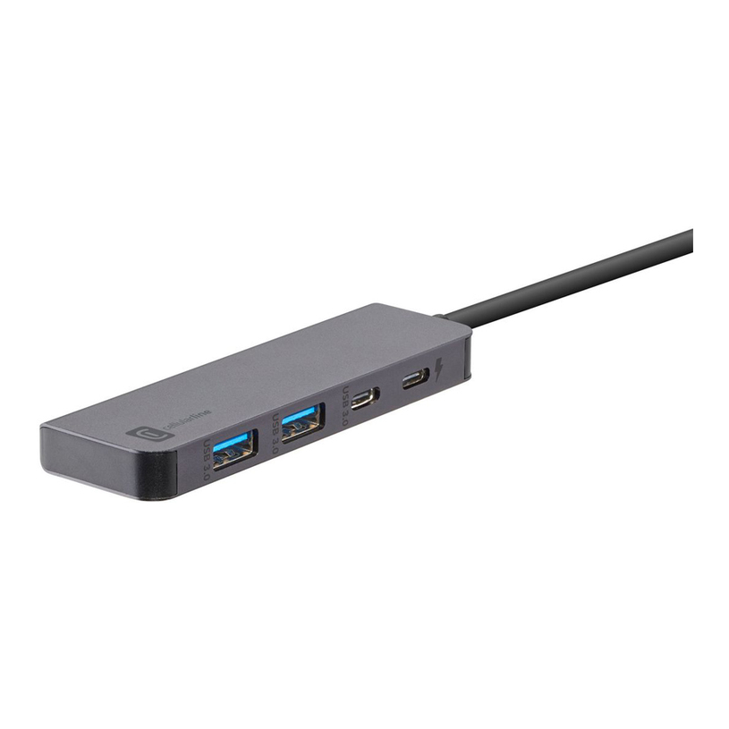 HUB STARTER USB-C 4 ПОРТА 100W СИВ HUB STARTER USB-C 4 ПОРТА 100W СИВ