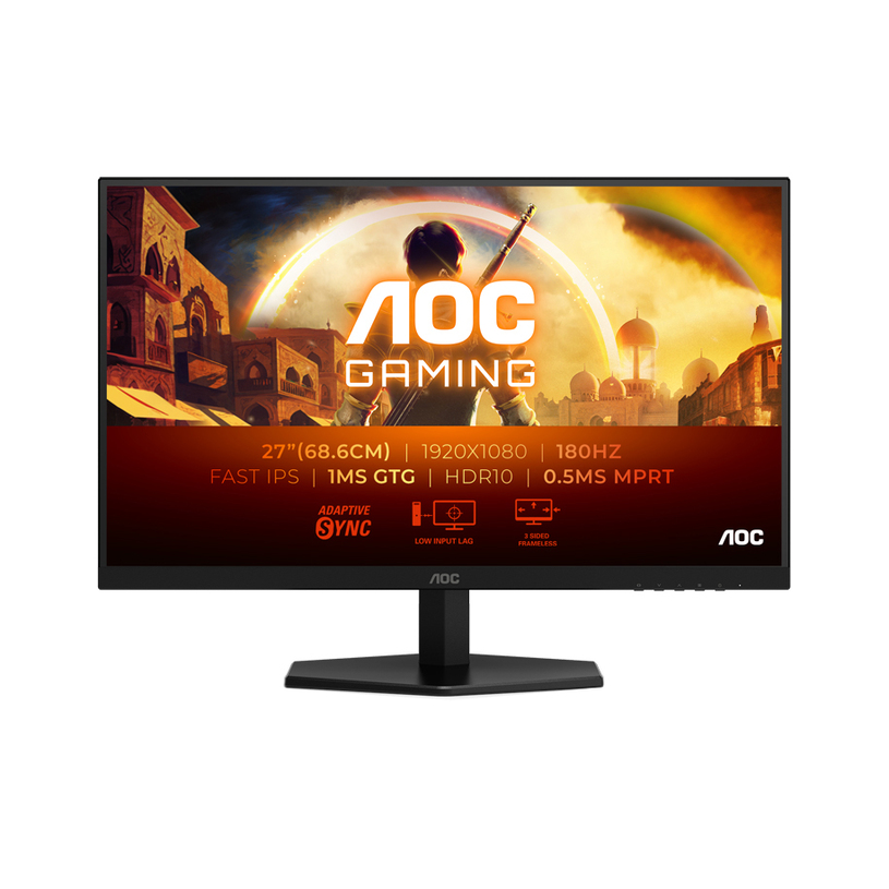 Монитор AOC 27G42E 0.311 мм, 178°/178°, IPS, 27.0 ", 68.6 см, 1920x1080, 180.00 Hz, HDMI, DisplayPort, ЧЕРЕН Монитор AOC 27G42E 0.311 мм, 178°/178°, IPS, 27.0 ", 68.6 см, 1920x1080, 180.00 Hz, HDMI, DisplayPort, ЧЕРЕН
